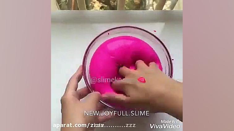 رنگ کردن اسلایم صورتی پی به شر...