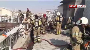 آتش سوزی در بازار تهران