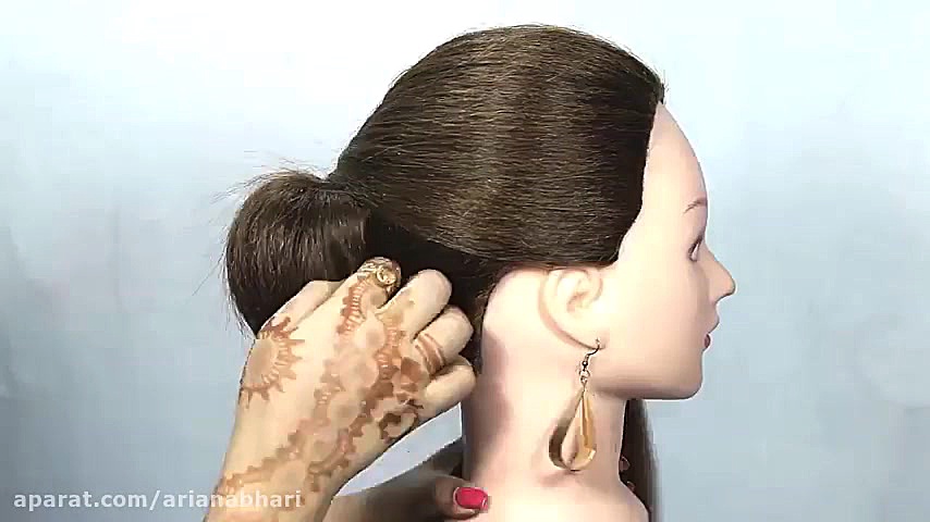 آموزش شینیون عروس بافت مو عروس...