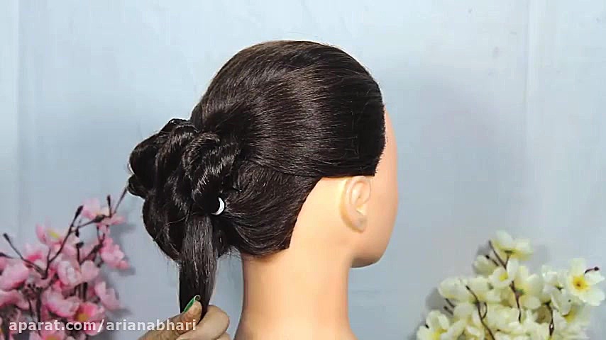 آموزش شینیون عروس بافت مو عروس...