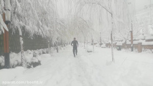 تمرین ورزشی در هوای برفی مهدی...