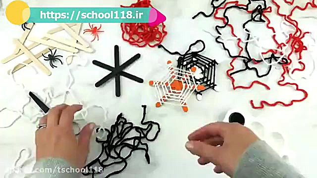 کاردستی تار عنکبوت با چوب بستن...