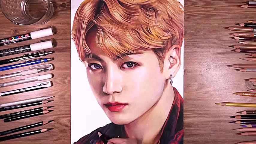 ❤آمـوزش نقـاشی جئون جانگ کوک ب...