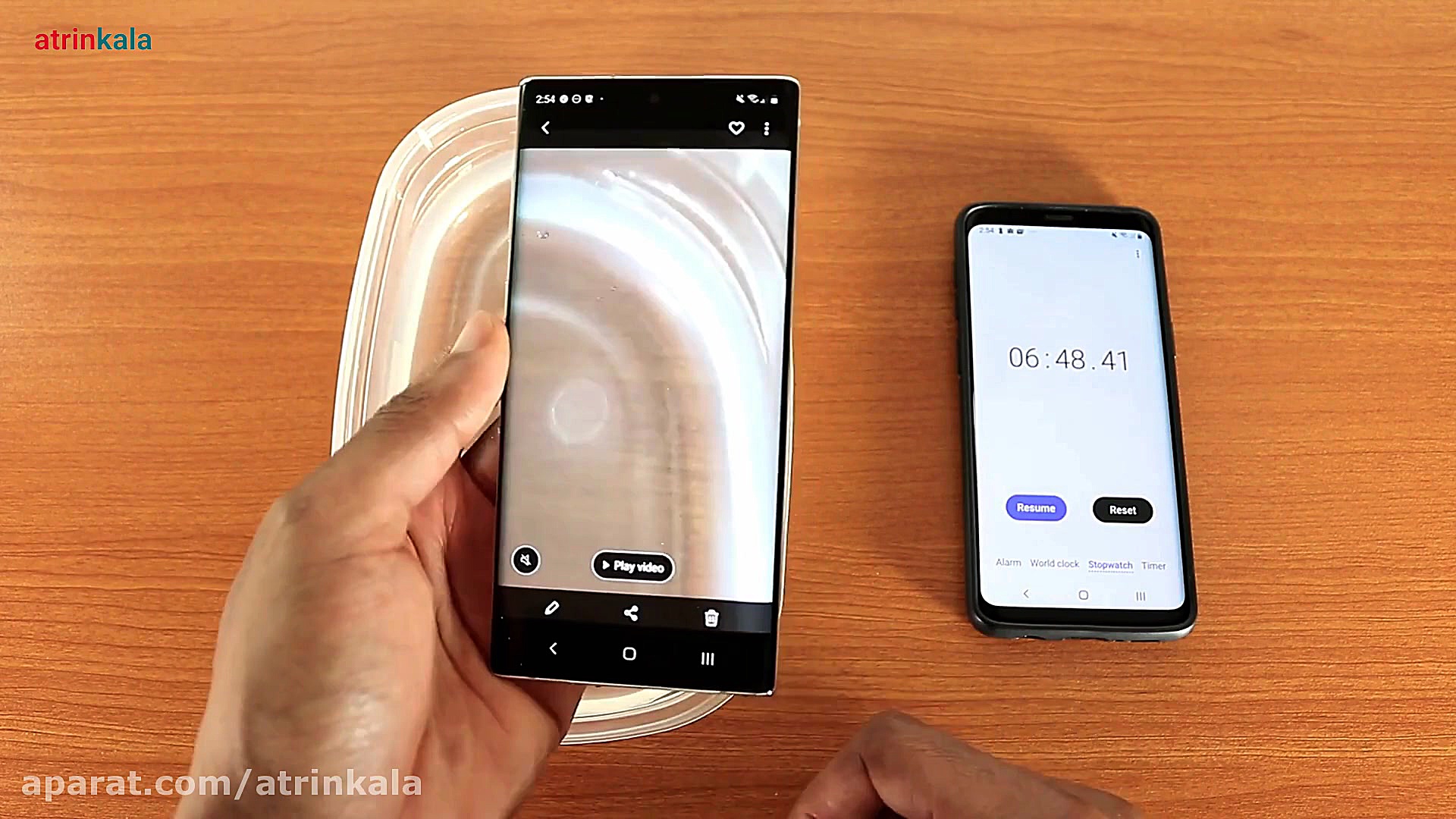 تست ضد آب گوشی گلکسی نوت 10