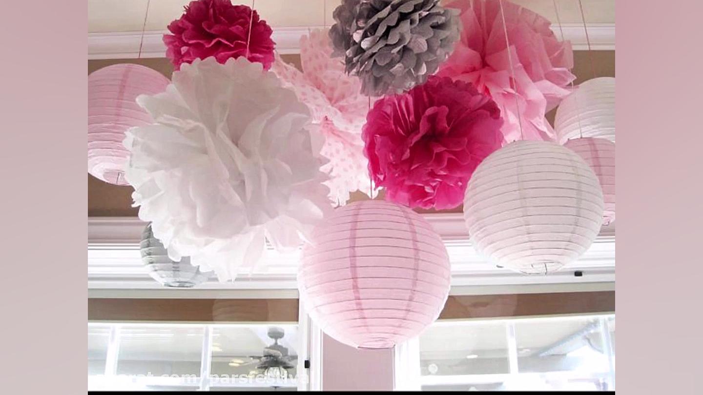 ایده دکوراسیون با گل کاغذی پام...