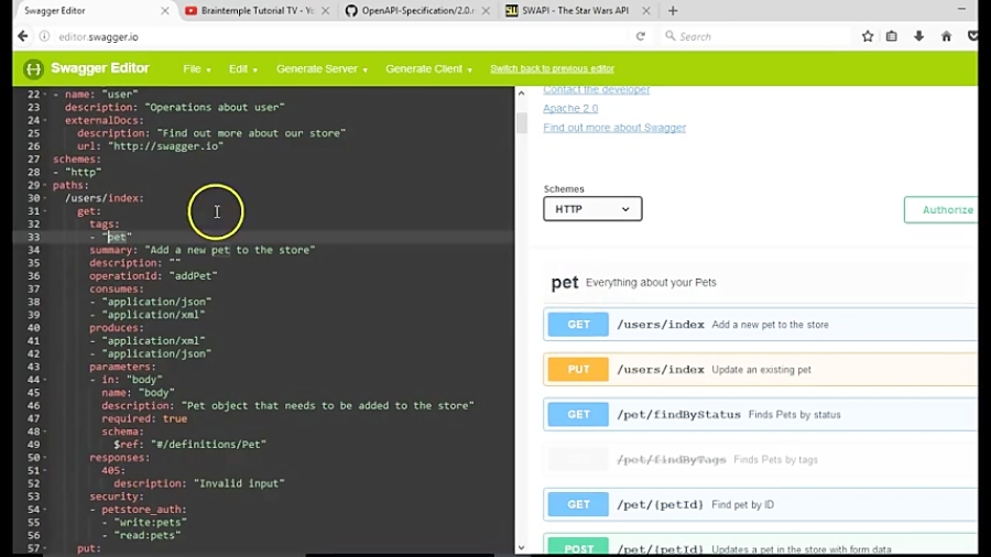 04 Swagger API documentation tutorial - 4 - Open API specification summary