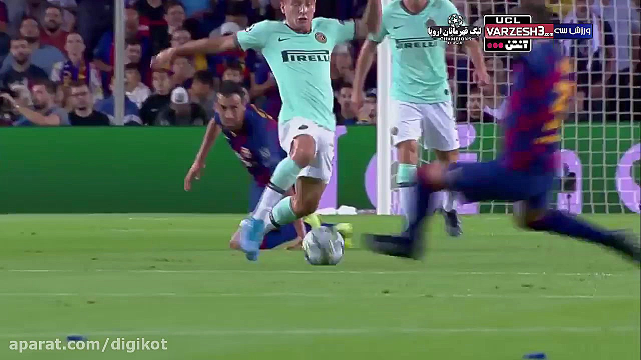 خلاصه بازی بارسلونا 2  1 اینتر...