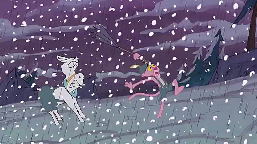 کارتون پلنگ صورتی  کوه نوردی پ...