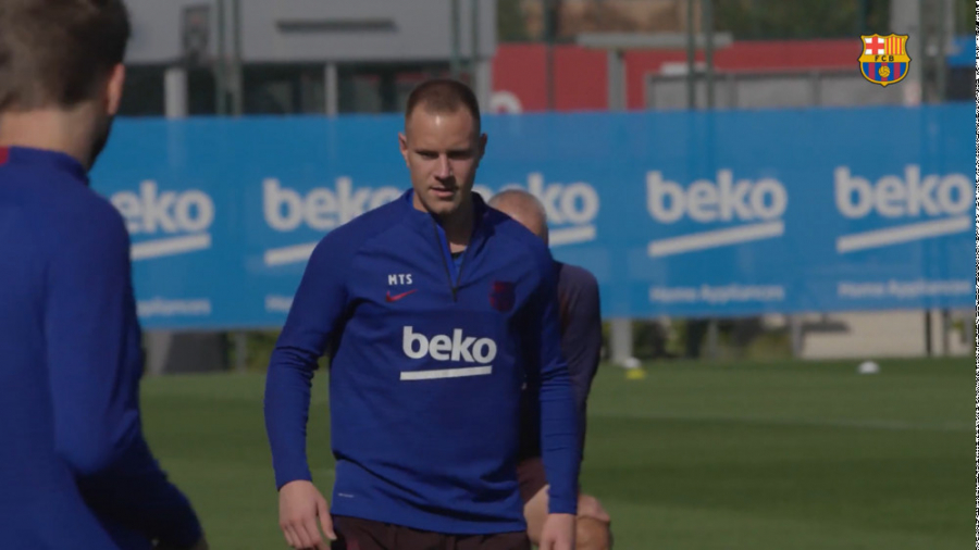 تمرین بارسلونا پس از پیروزی مق...