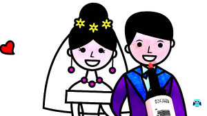 Wedding Bride and Groom Colori...