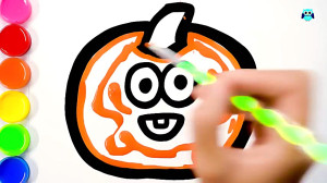 Coloring a Cute Pumpkin for Ki...