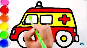 Toy Ambulance Coloring Page fo...