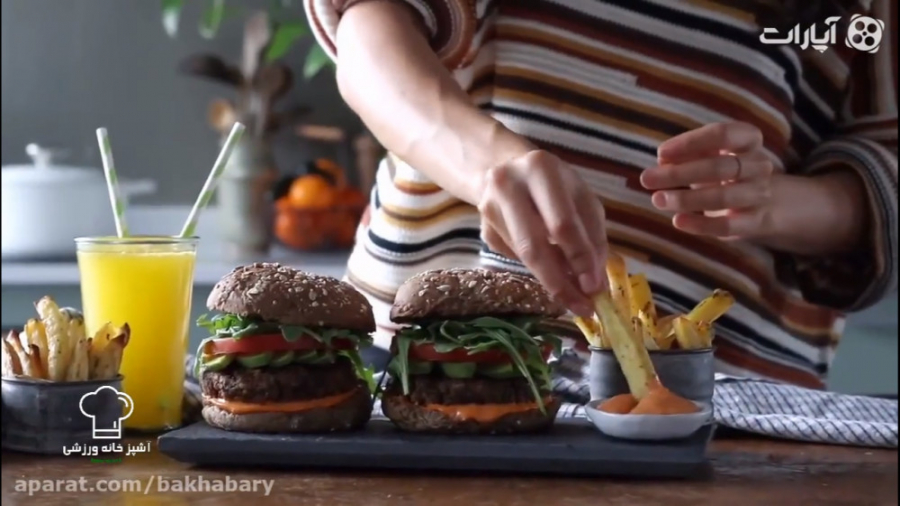 آشپزخانه ورزشی : طرز تهیه برگر...