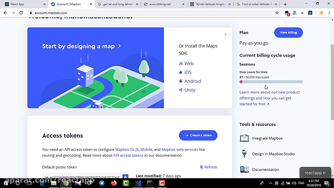 کار با نقشه در ReactJs