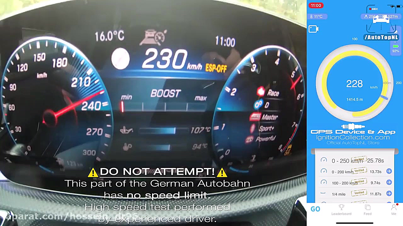 تست شتاب و سرعت مرسدس بنز A45...