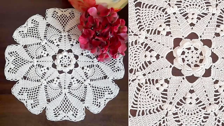 آموزش گام به گام بافت رومیزی ب...