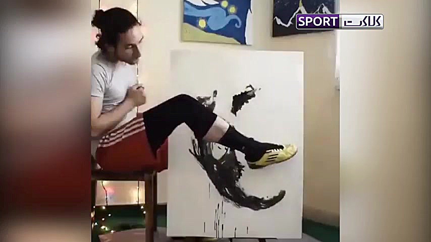 نقاشی دیدنی از چهره علی کریمی...