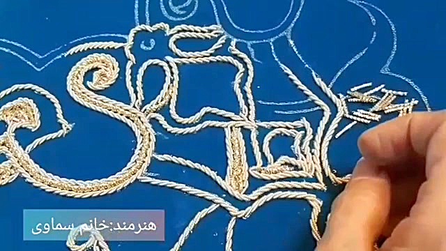 آموزش سرمه دوزی بر روی مخمل
