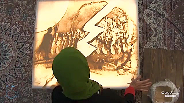 کار هنری با شن فاطمه عبادی