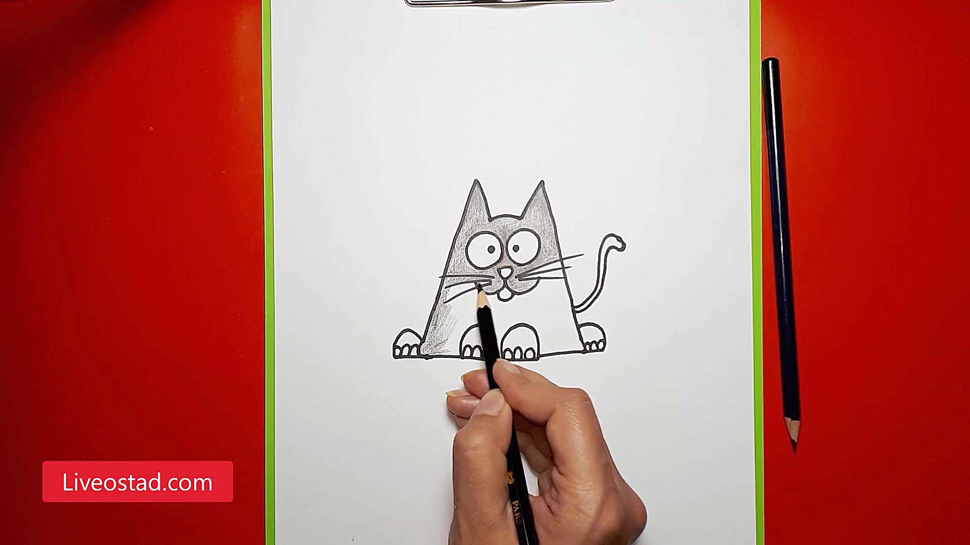 آموزش نقاشی کارتونی  گربه