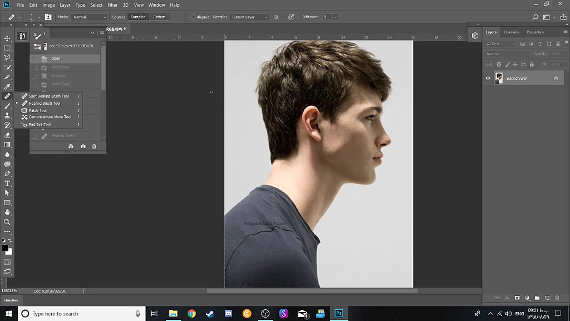 حذف کردن متن از عکس در فتوشاپ