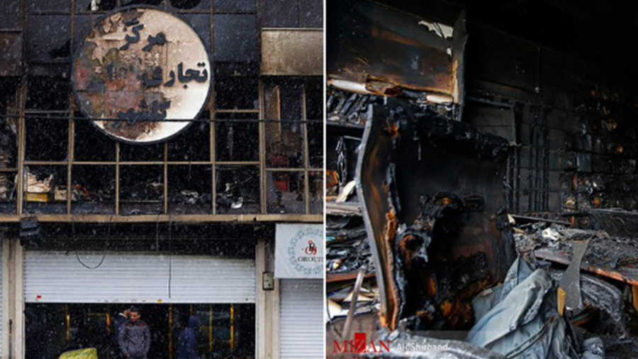 کاسبی که به خاطر آتش گرفتن مغا...