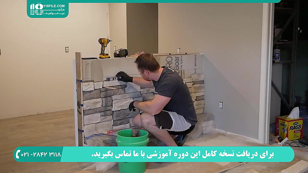 آموزش نصب سنگ آنتیک به صورت کا...