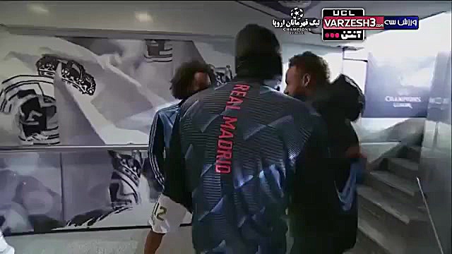 خوش و بش نیمار با بازیکنان رئا...