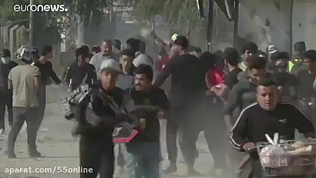 درگیری تظاهرکنندگان و نیروهای...