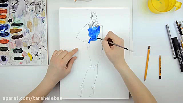 آموزش طراحی لباس همراه با رنگا...