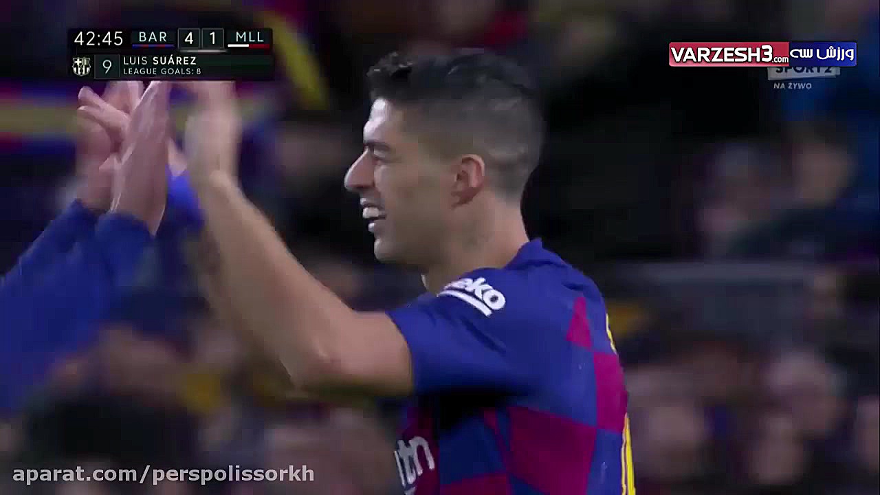 گل زیبای سوارز در بازی دیشب