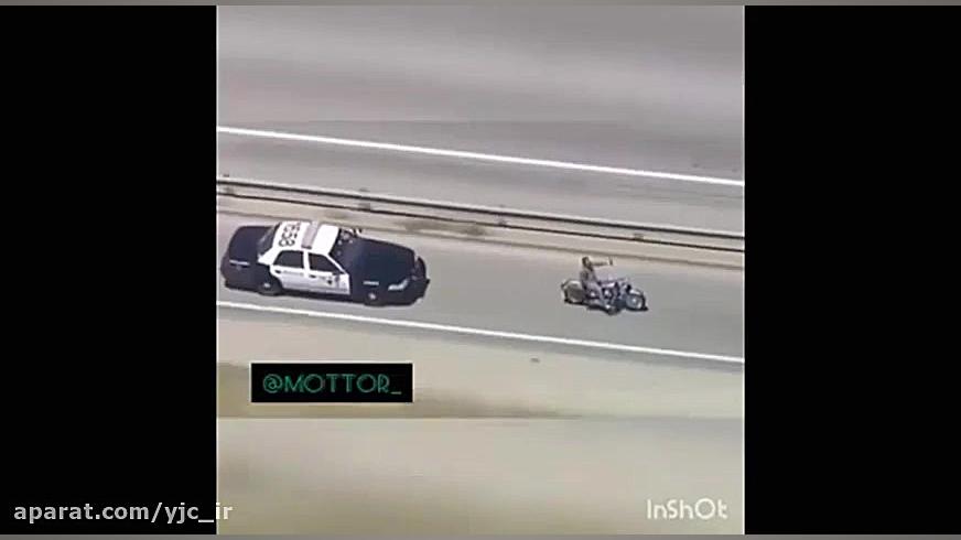 سارق موتوری فراری حین تعقیب و...