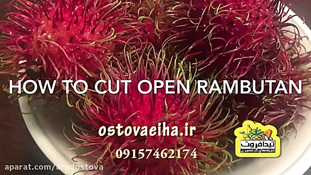طرز خوردن میوه رامبوتان