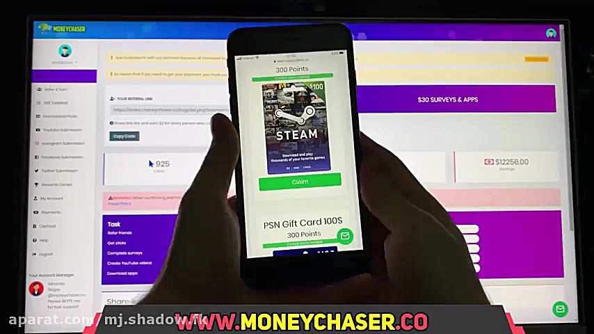 گرفتن گیفت کارت استیم ۱۰۰$ کام...