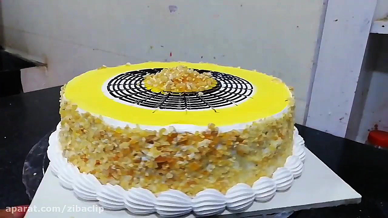 طرح کیک چاشنی کره طرح ژل زرد ر...