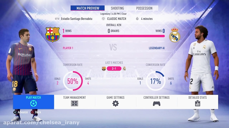 گیم پلی بارسلونا و رئال مادرید...