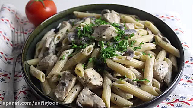 طرز تهیه پاستا پنه مرغ و قارچ...