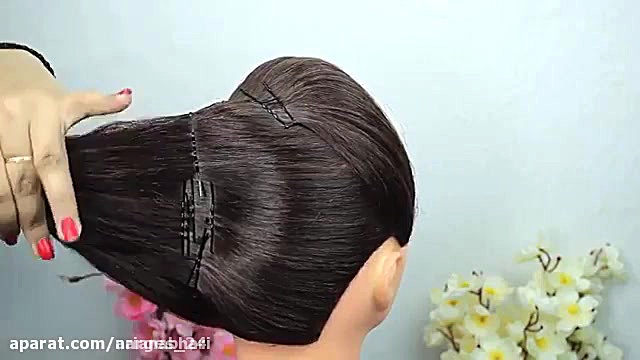 آموزش شینیون عروس مدل ایرانی 4...