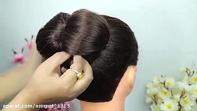 آموزش شینیون عروس مدل ایرانی 5...