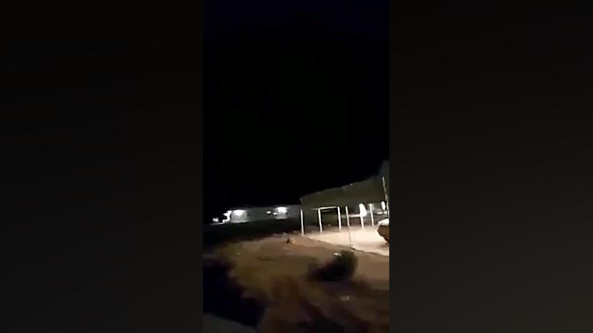 لحظه اصابت موشک به پایگاه عین...