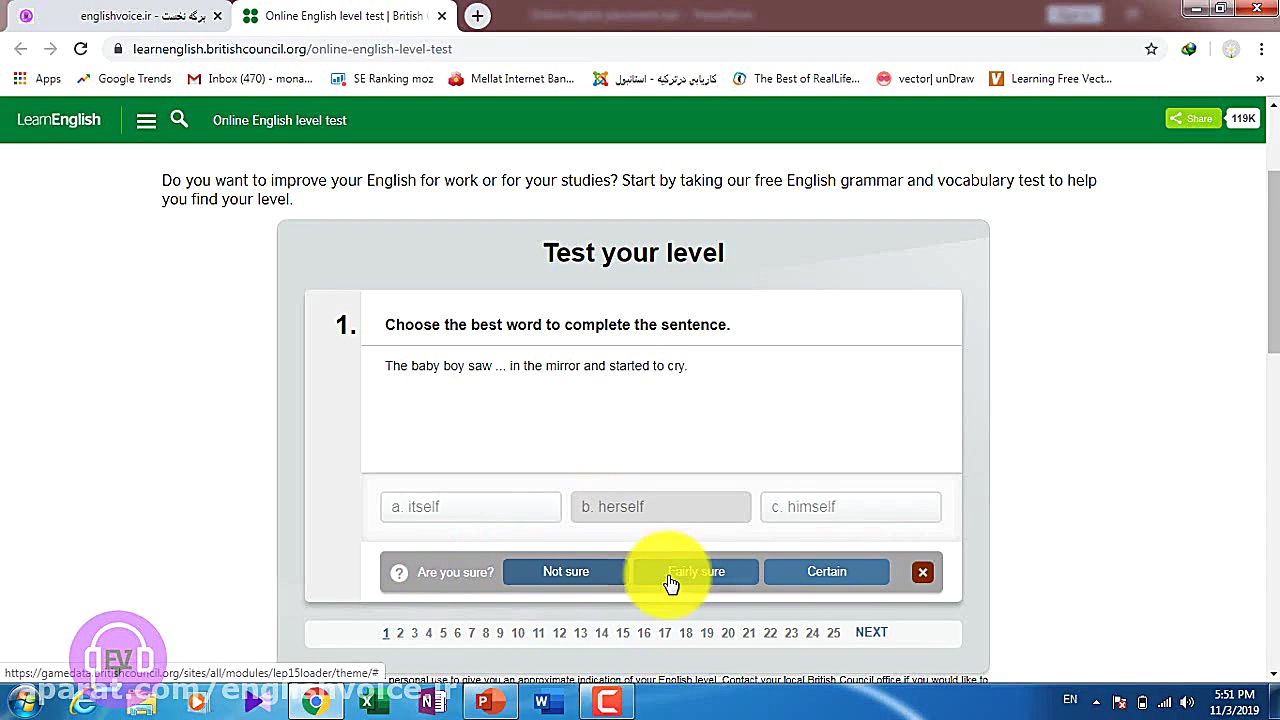 آزمون تعیین سطح آنلاین زبان ان...