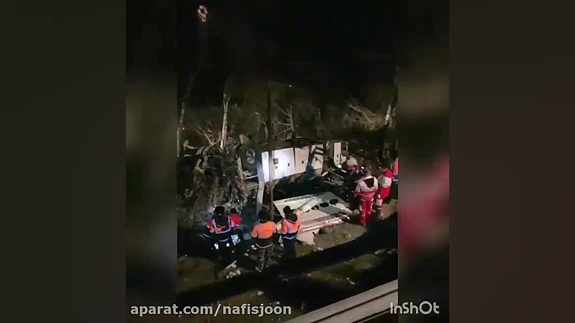 واژگونی اتوبوس تهران گنبد  با...