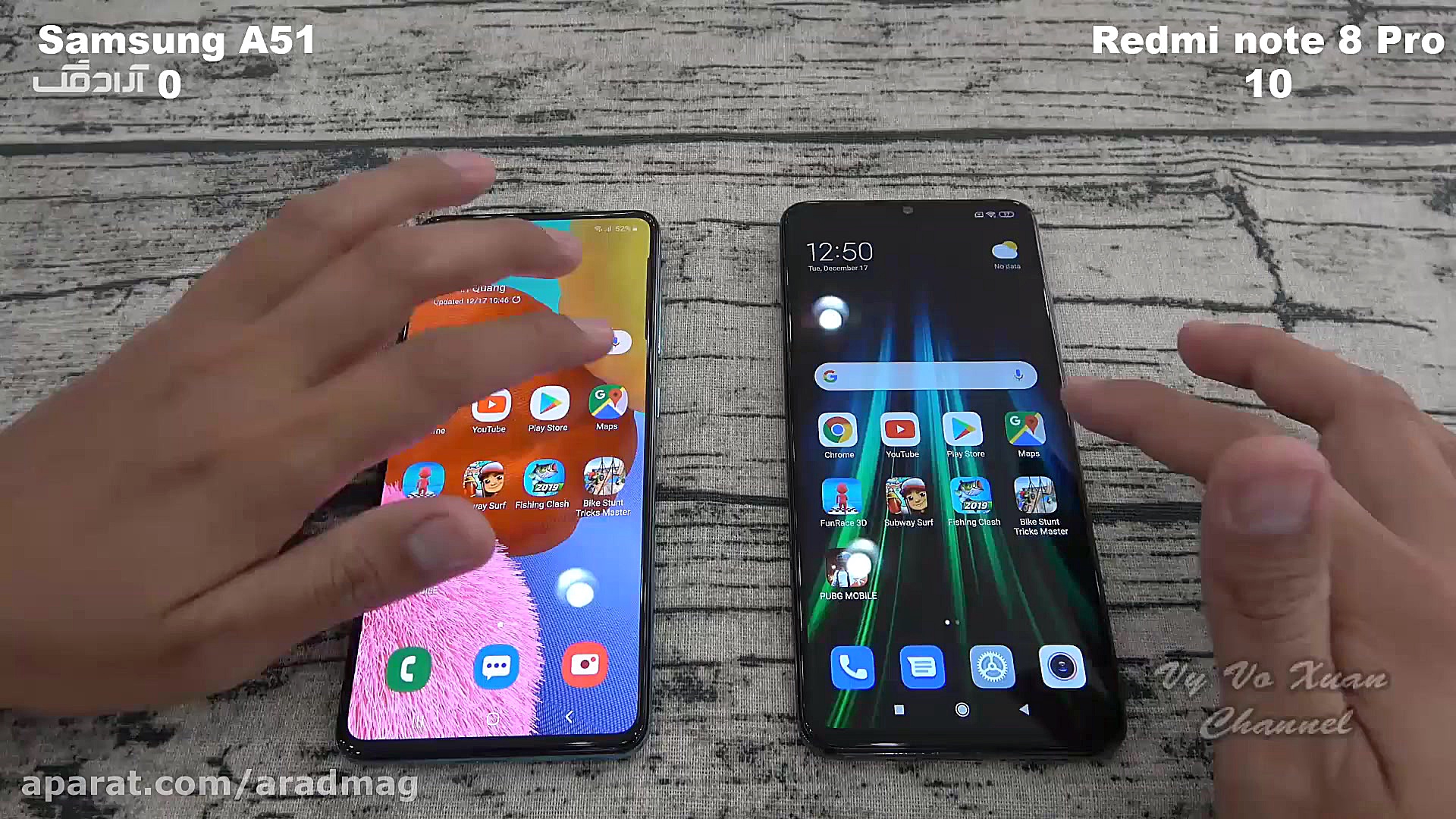 مقایسه سرعت گلکسی A51 و ردمی ن...