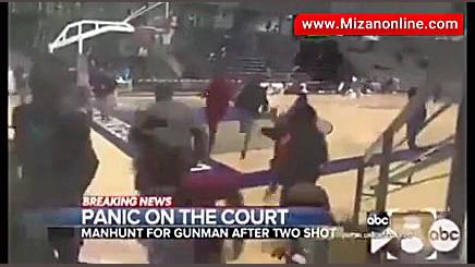 لحظه شلیک گلوله به بسکتبالیست...