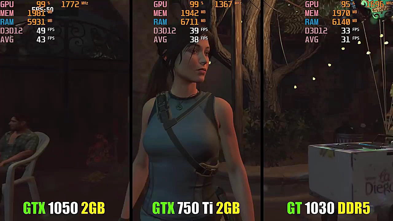 GTX 1050 vs GTX 750 Ti vs GT 1...