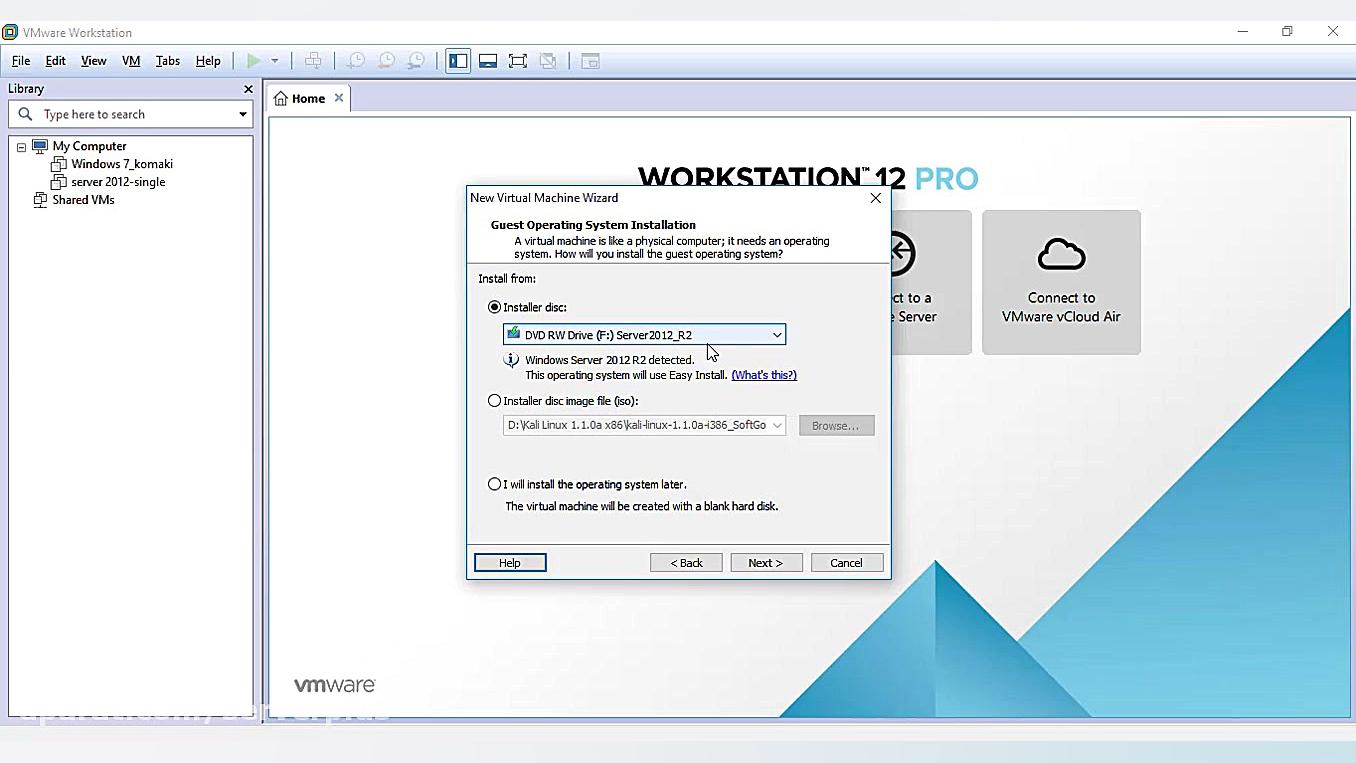 نصب ویندوز سرور در vmware