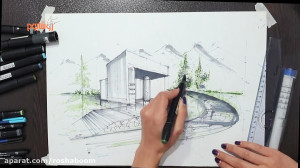 اموزش اسکیس و راندو معماری