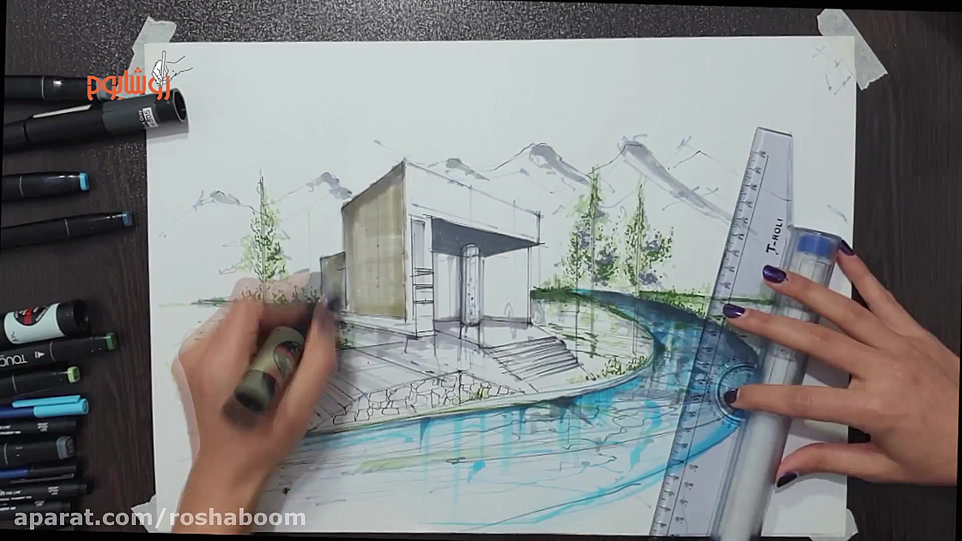 اموزش اسکیس و راندو معماری