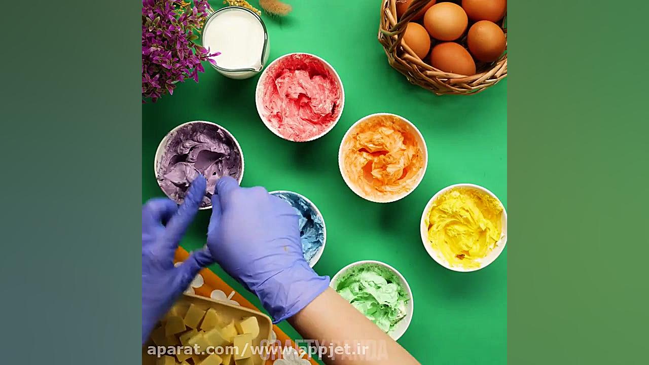 9 ترفند طرز تهیه دسر های رنگین...