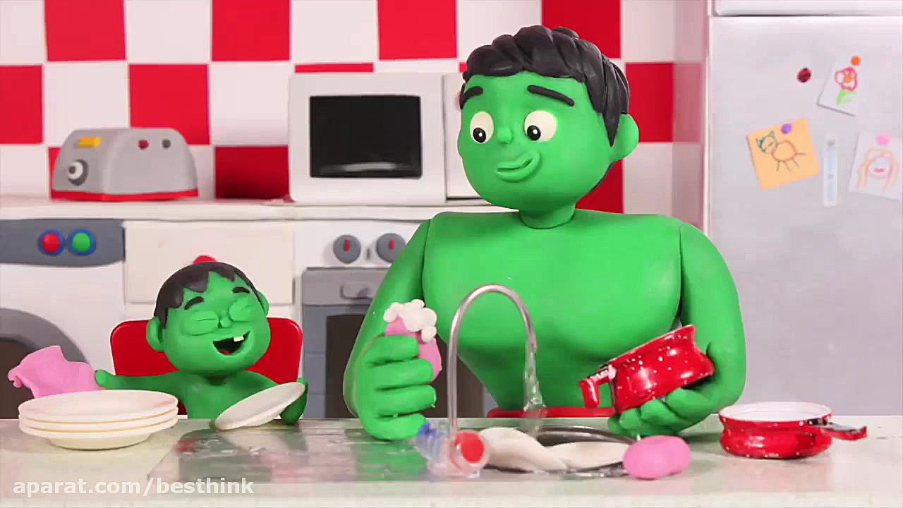 کارتون خمیری ، بازی کردن با آب